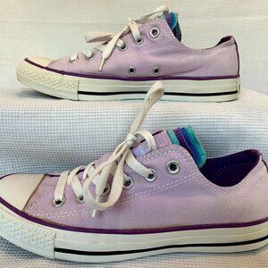 Converse Chuck Taylor All Star Women's 8 Low Top Purple Multiple Tongue
